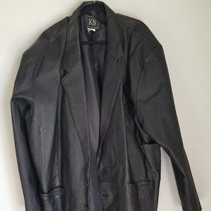 Men's LEATHER JACKET BLAZER COAT Sz 5XLT Lined KS NEW